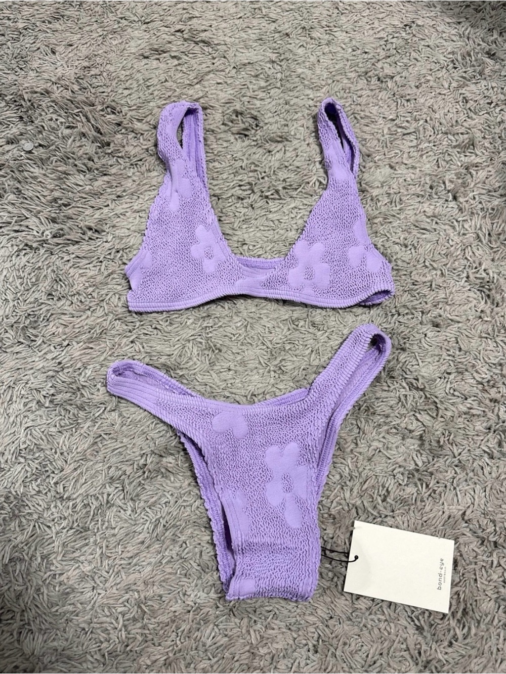 bond-eye Lavender Knit Bikini Top